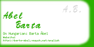 abel barta business card