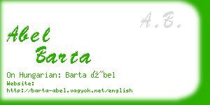 abel barta business card